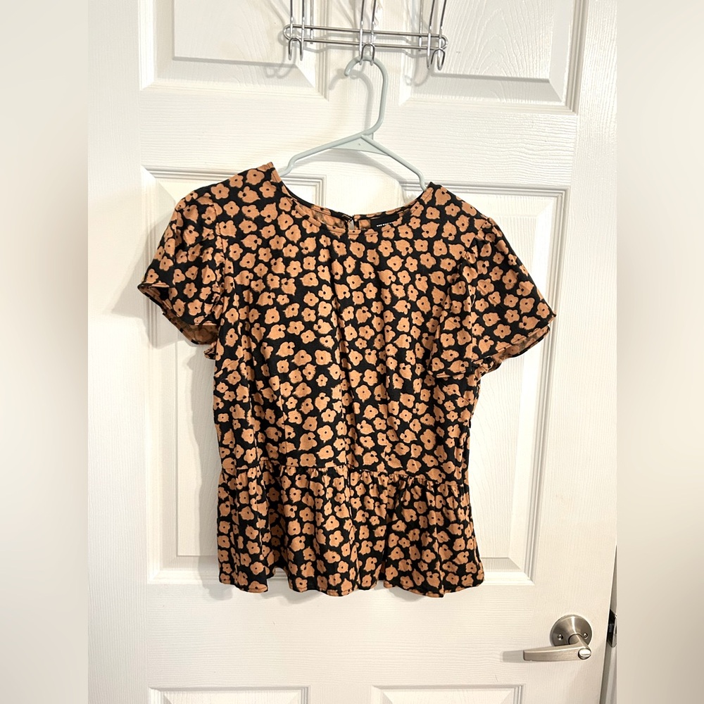 Linen peplum print blouse by Who What Wear!